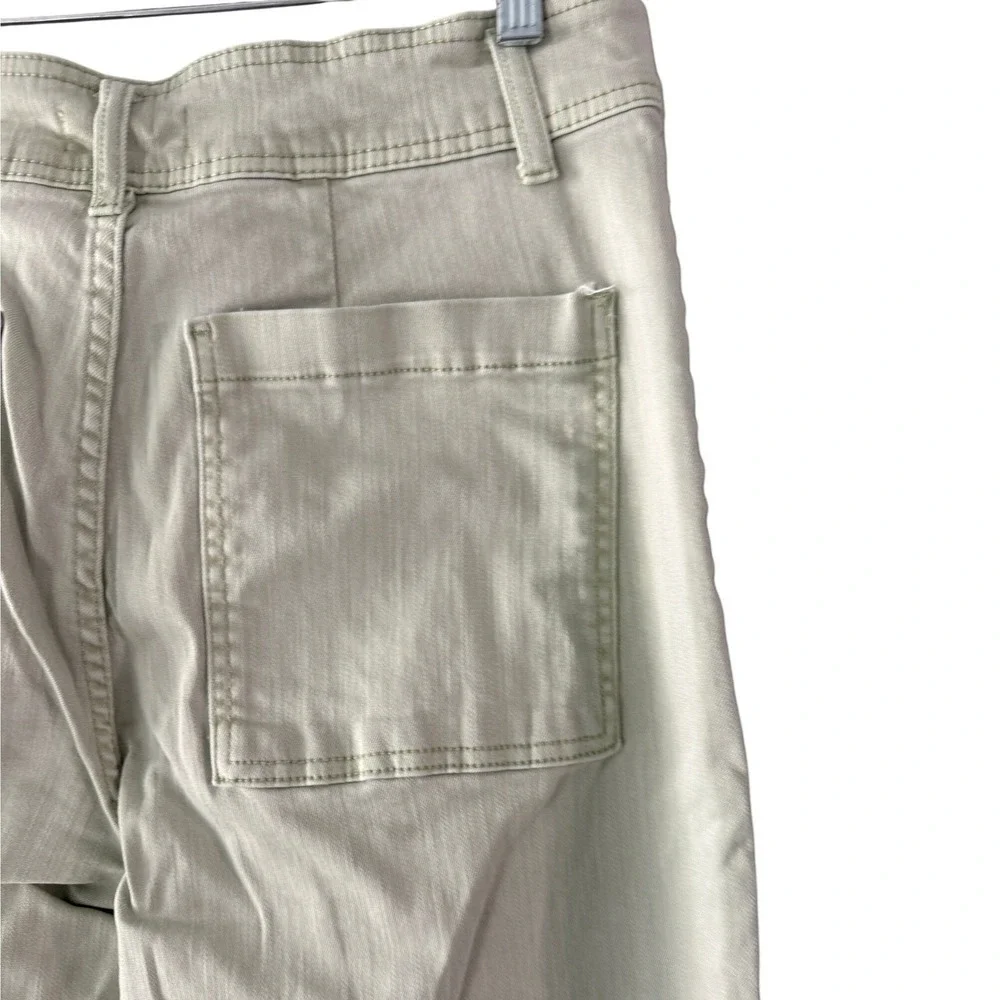 OAT New York Sage Green Raw Hem Widie Leg Jeans Size 10